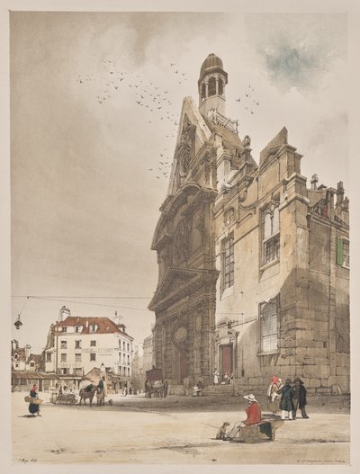 Malerische Architektur in Paris, Gent, Antwerpen, Rouen: St. Etienne du Mont, Paris von Thomas Shotter Boys