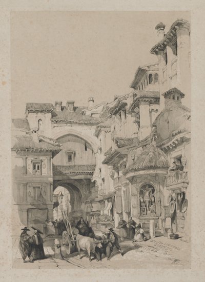 Malerische Skizzen in Spanien: Tor der Vivarrambla, Granada von Thomas Shotter Boys