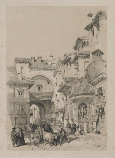 Malerische Skizzen in Spanien: Tor von Vivarrambla, Granada, 1837 von Thomas Shotter Boys