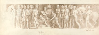 Entwurf für die große Treppe, Buckingham Palace, das Zentrum & 2d von Thomas Stothard