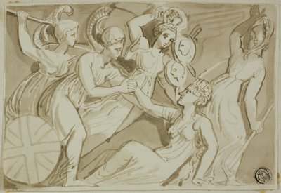 Kriegerinnen kommen Britannia zu Hilfe von Thomas Stothard