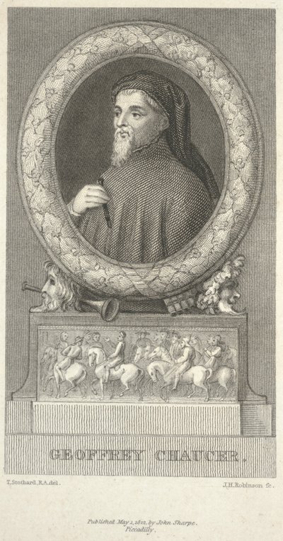 Geoffrey Chaucer, graviert von John Henry Robinson von Thomas Stothard