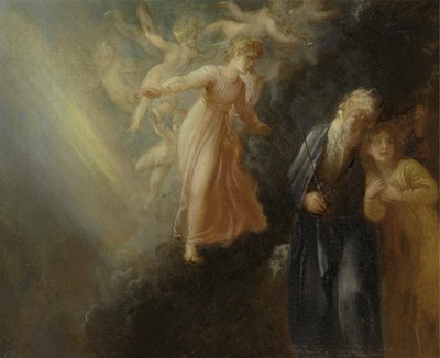 Prospero, Miranda und Ariel, aus "Der Sturm," Akt I, Szene ii von Thomas Stothard