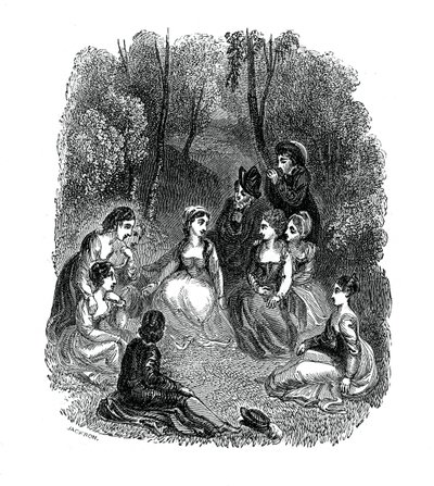 Szene aus der Einleitung zu Decameron von Giovanni Boccaccio von Thomas Stothard