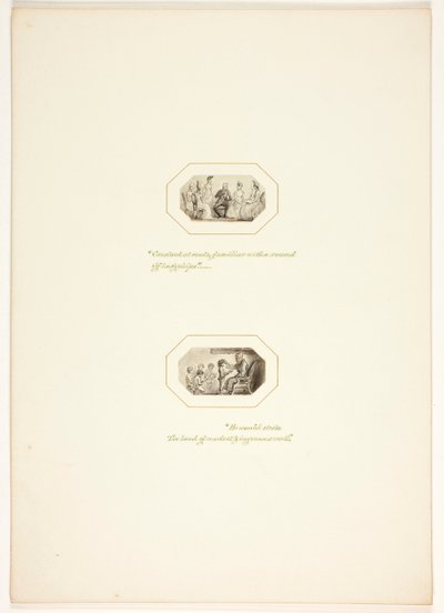 Studie für eine Platte aus The Task von Thomas Stothard