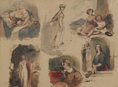 [Ohne Titel] (Sechs Figurenstudien, ca. 1830er Jahre) von Thomas Sully