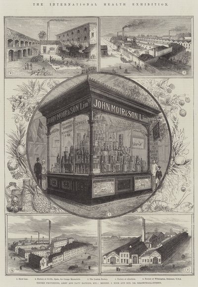 Die Internationale Gesundheitsausstellung, Konserven, Armee- und Marine-Rationen, etc., Messers J Moir und Sohn, 148, Leadenhall-Straße von Thomas Sulman