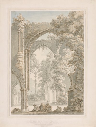 Innenansicht der Tintern Abbey vom Kirchenschiff zum Ostfenster von Thomas Sunderland
