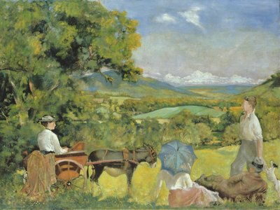 Landschaft mit einer Frau in einem Eselskarren von Thomas Tennant Baxter