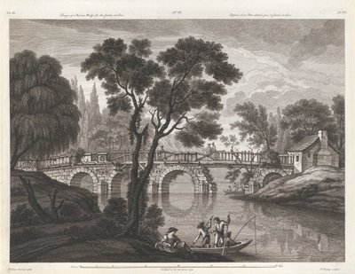 Entwurf einer ruinösen Brücke für den Garten in Sion von Thomas Vivares