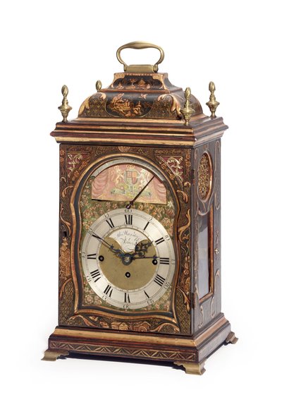George III grüne und vergoldete Japanned-Musikautomatenuhr, die die Lord Mayor