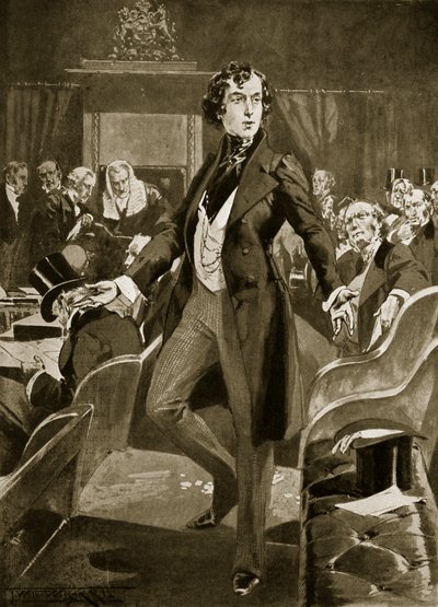 Disraelis erste Rede im Unterhaus, Illustration aus 
