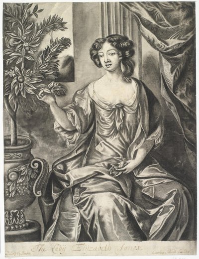 Dame mit Blumentopf; Die Lady Elisabeth Jones nach Sir Peter Lely von Thomas Watson