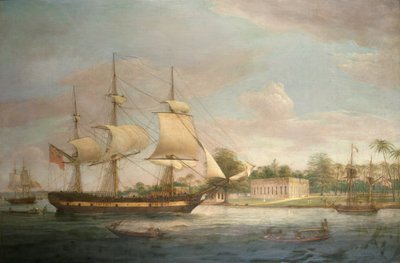 Ein Landesschiff auf dem Hoogly bei Kalkutta von Thomas Whitcombe