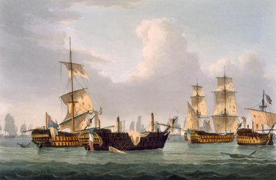 Lord Hothams Aktion, 14. März 1795, graviert von Thomas Sutherland für J. Jenkins