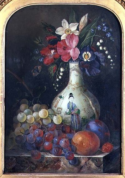 Stillleben mit Narzissen und Schwertlilien in einer chinesischen Vase von Thomas Whittle