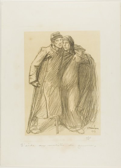 Hilfe für die im Krieg Verstümmelten, Platte eins aus Actualités von Théophile Alexandre Pierre Steinlen