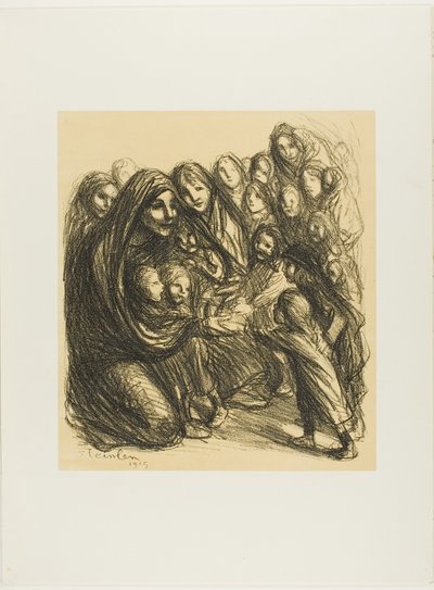 Für die Töchter der auf dem Ehrenfeld gefallenen Soldaten, Platte dreizehn aus Actualités von Théophile Alexandre Pierre Steinlen
