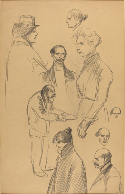 Figurenstudien [verso], spätes 19. - frühes 20. Jahrhundert von Théophile Alexandre Steinlen