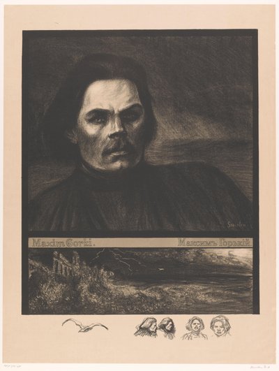 Porträt von Maksim Gorki von Théophile Alexandre Steinlen