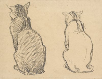 Zwei Studien einer Katze, frühes 20. Jahrhundert von Théophile Alexandre Steinlen