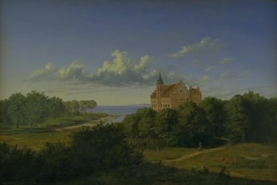 Eine Landschaft mit einem Herrenhaus. Komposition von Thorald Læssøe