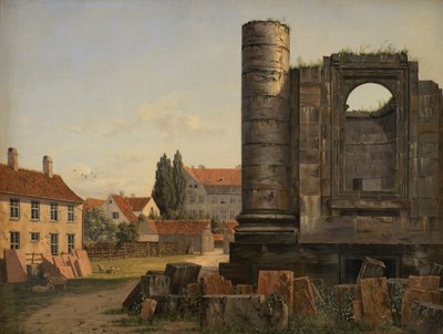 Ansicht von Marmorpladsen mit den Ruinen der unvollendeten Frederikskirche in Kopenhagen von Thorald Læssøe