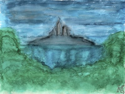 Dunkle Inselburg von Tim Hoinkis
