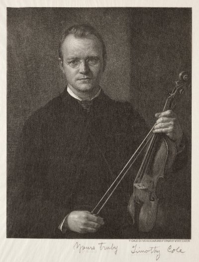 Alte italienische Meister: Porträt von Timothy Cole Mann mit Geige, 1892 von Timothy Cole