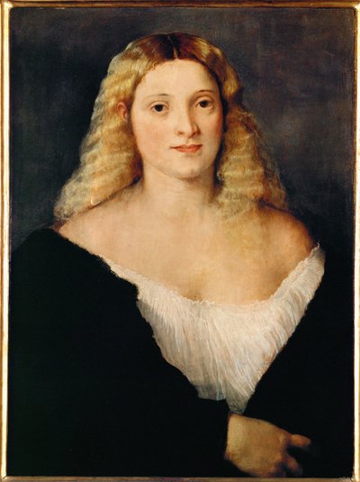 Junge Frau in einem schwarzen Kleid von Titian (c.1488 1576)
