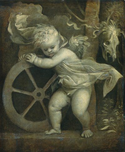 Amor mit dem Rad der Zeit, ca. 1515-1520 von Titian