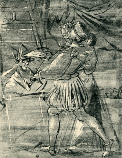 Künstler mit junger Frau vor einer Staffelei, 1580, 1943 von Tobias Stimmer