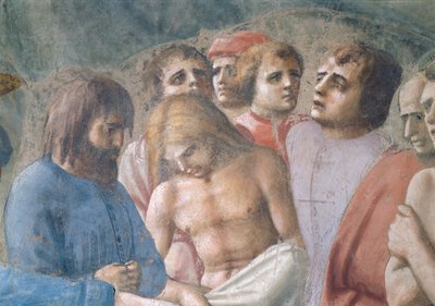St. Peter tauft die Neophyten Detail der Gesichter in der Menge, ca. 1427 Fresko von Tommaso Masaccio