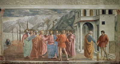 Tributgeld - Le paiment du tribut (Il tributo) - Fresko von Tommaso di ser Giovanni di Mone Cassai genannt Masaccio (1401-1428) von Tommaso Masaccio