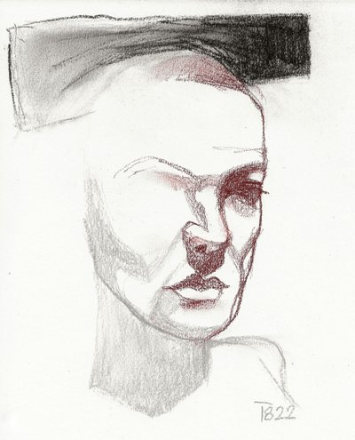 Studie eines beschatteten Gesichts von Tore Bahnson