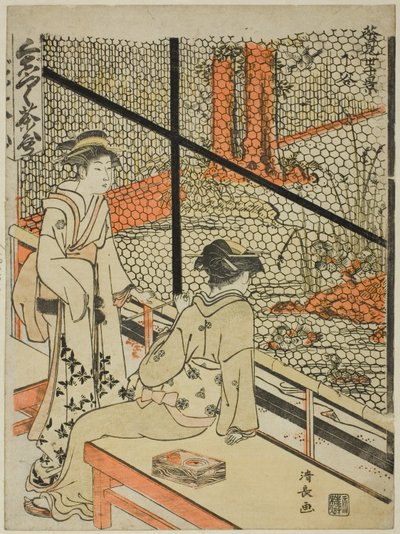 Shitaya, aus der Serie "Zehn Szenen von Teehäusern (Chamise jikkei)" von Torii Kiyonaga
