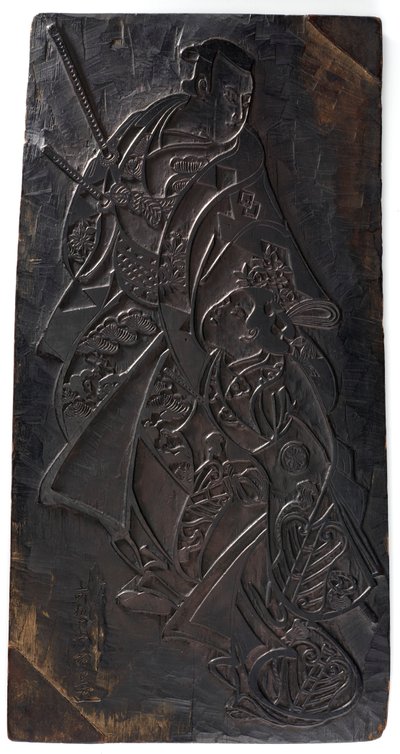 Entwurf von zwei Figuren, ein Mann und ein Mädchen, Edo-Periode von Torii Kiyonobu I