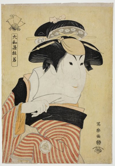 Yamatoya Tojaku (Der Schauspieler Iwai Hanshiro IV als Otoma, Tochter von Ohina aus Inamuragasaki in Kamakura) von Toshusai Sharaku