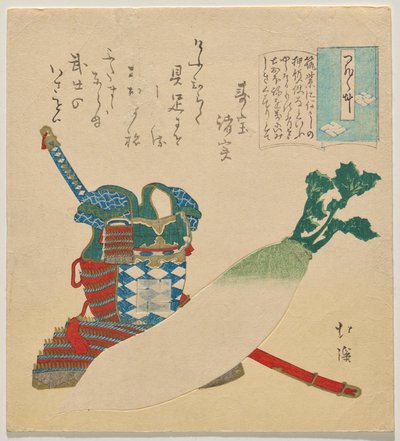 Rüstung mit einem großen Rettich, aus der Serie Essays in Idleness (Tsurezuregusa) von Totoya Hokkei