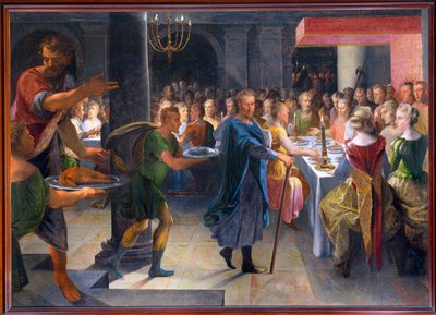 Dice bietet Francus ein Bankett an, ca. 1594-1602 von Toussaint Dubreuil