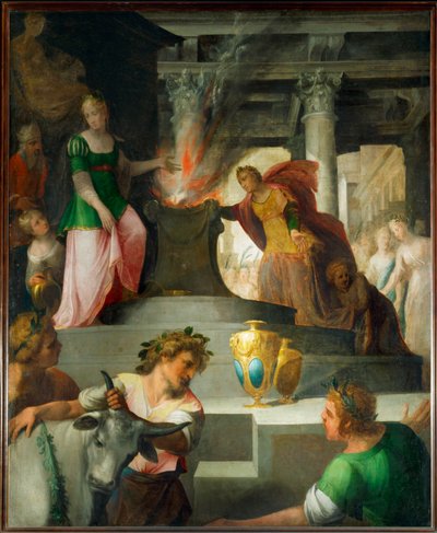 Hyante und Climene opfern der Venus von Toussaint Dubreuil