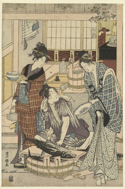 Fischverkäufer von Toyokuni (II) , Utagawa