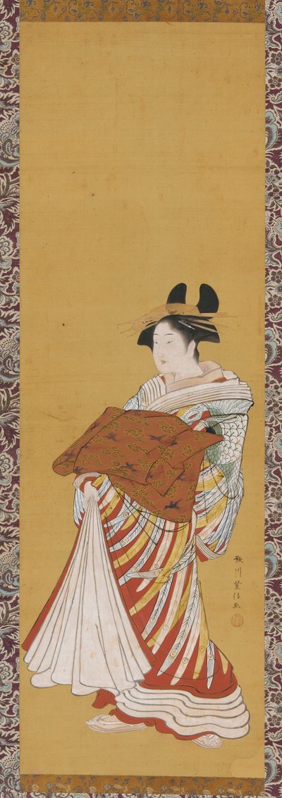 Yujo auf Parade von Toyonobu Utagawa