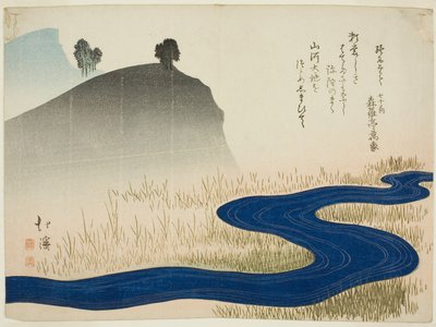 Eine bergige Landschaft mit einem Bach von Toyota (1780 1850) Hokkei