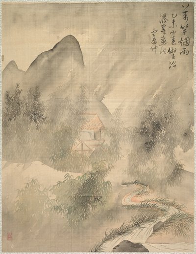 Zehntausend Bambusse im Nebel und Regen, 1847 von Tsubaki Chinzan