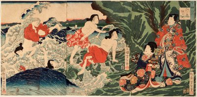 Ein moderner Prinz Genji in Chigogafuchi, Enoshima von Tsukioka Yoshitoshi