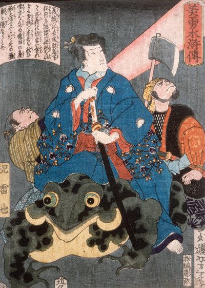 Jiraiya reitet auf einem Frosch von Tsukioka Yoshitoshi