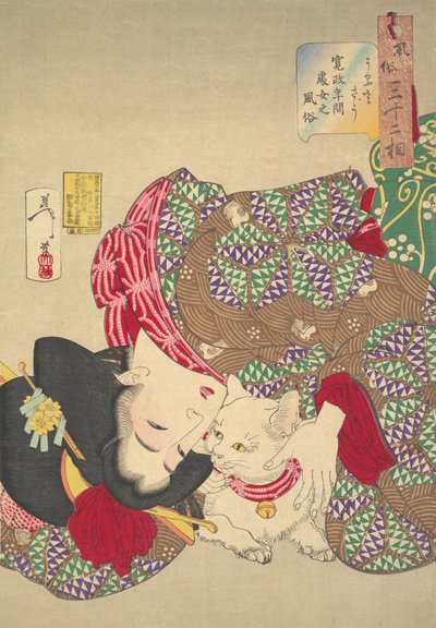 Die Katze ärgern, 1888 von Tsukioka Yoshitoshi
