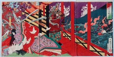 Die große Schlacht bei Yashima von Tsukioka Yoshitoshi
