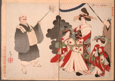 Die Geschichte der Kurtisane Jigokudayū und Priester Ikkyū von Tsukioka Yoshitoshi